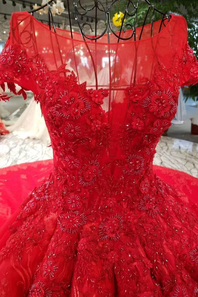 EAGLELY Luxury High-End Banquet Glamorous Red Evening Dress For Women 2024  Formal Events Sweet Princess Elegant Classy Ball Gown For Debut For Prom  V-Neck Pregnant Wedding Dresses | Lazada